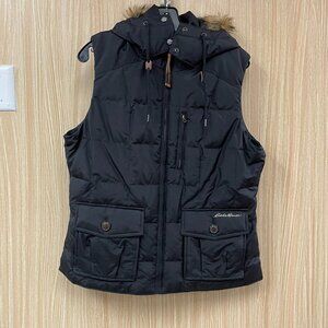 Eddie Bauer Black Quilted Vest Size Large